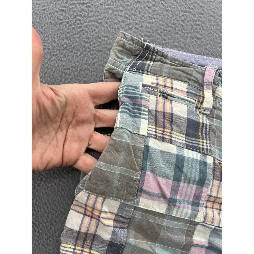 J. Crew Field Shorts Mens Sz 34 Patchwork Madras Plaid Multi Color Preppy Summer